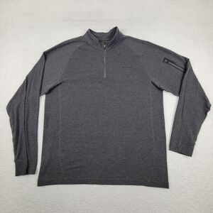 Merrell‎ Pullover Mens Large Gray Quarter Zip Opti-Wick UPF 20+ Outdoor Hiking